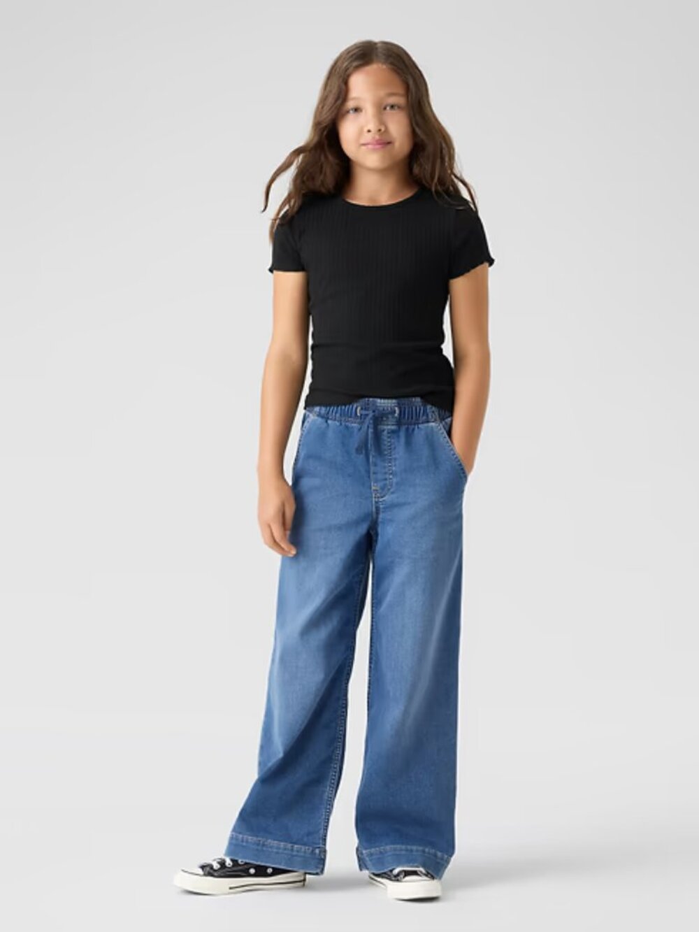 GAP Girls XL High Rise Pull-On Wide-Leg Sweatpant Jeans